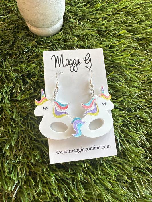Unicorn Pool Floatie Earrings