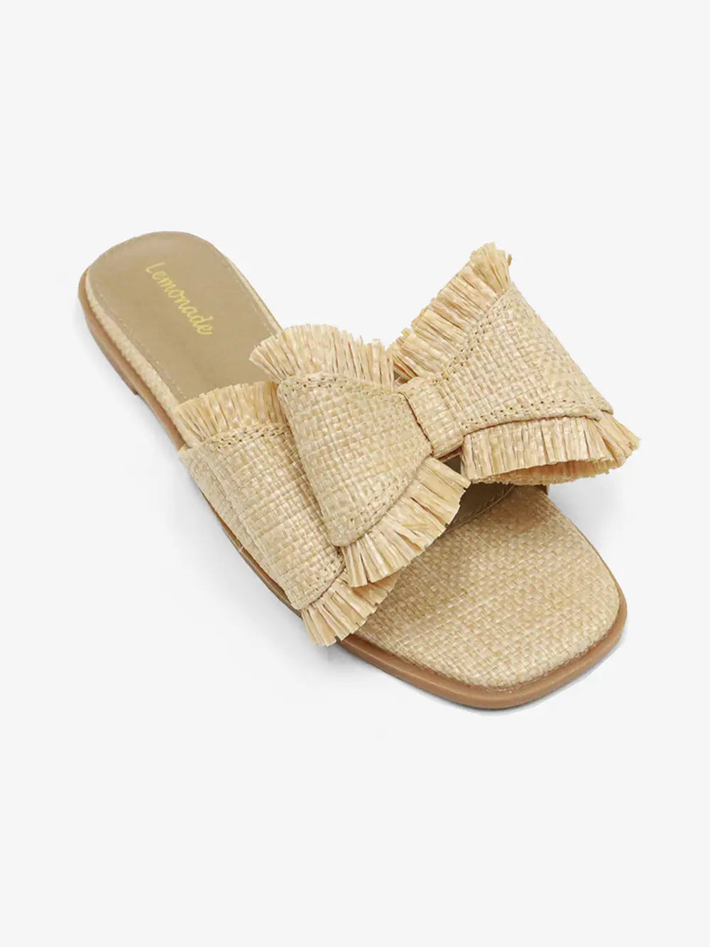 Raffia Bow Beach Slides