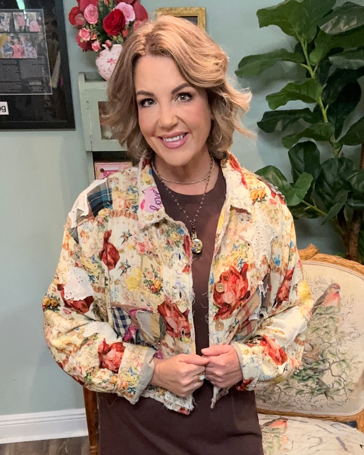 Multi Print Cropped Jacket