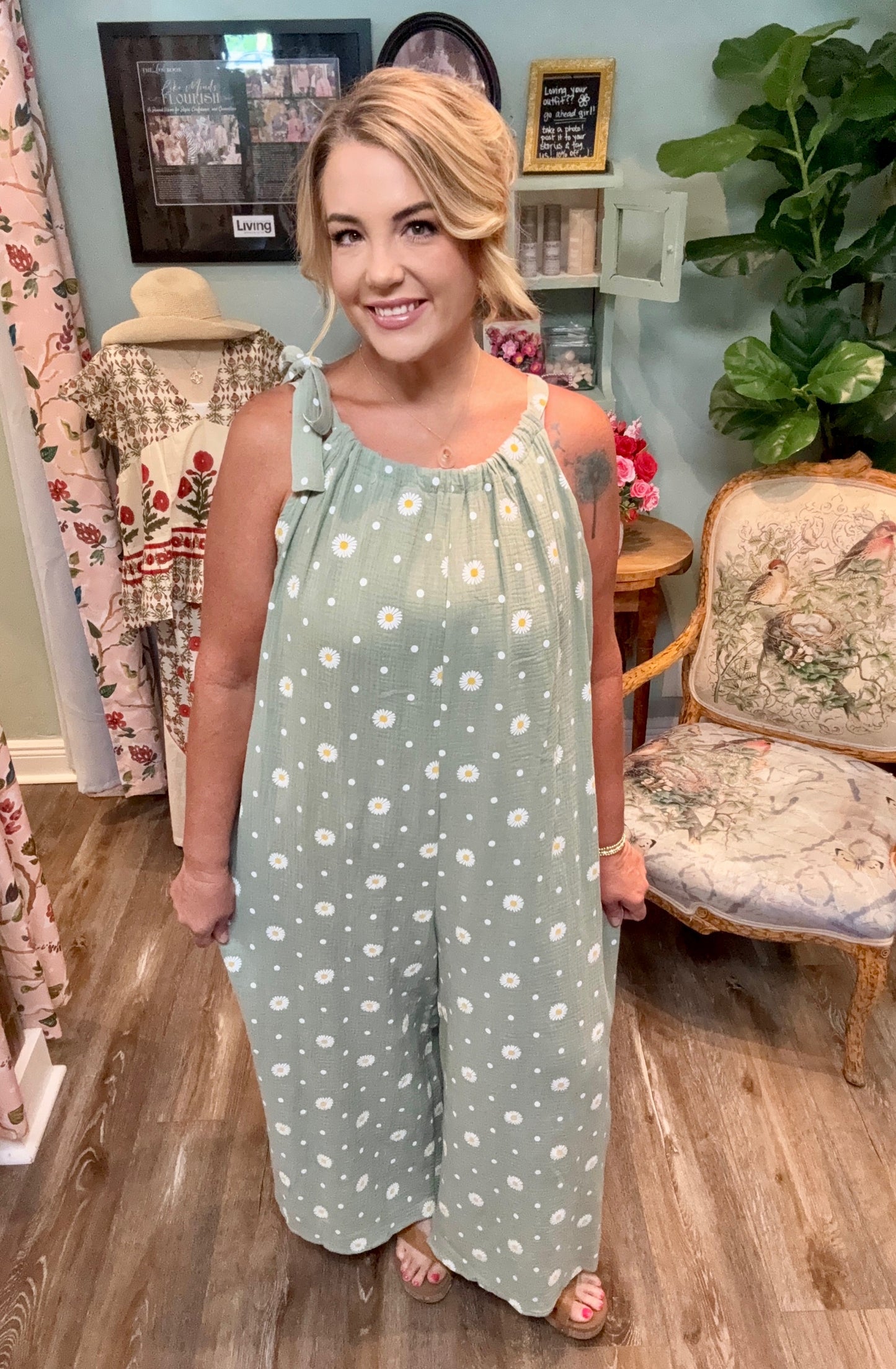 Daisy Print Jumpsuit