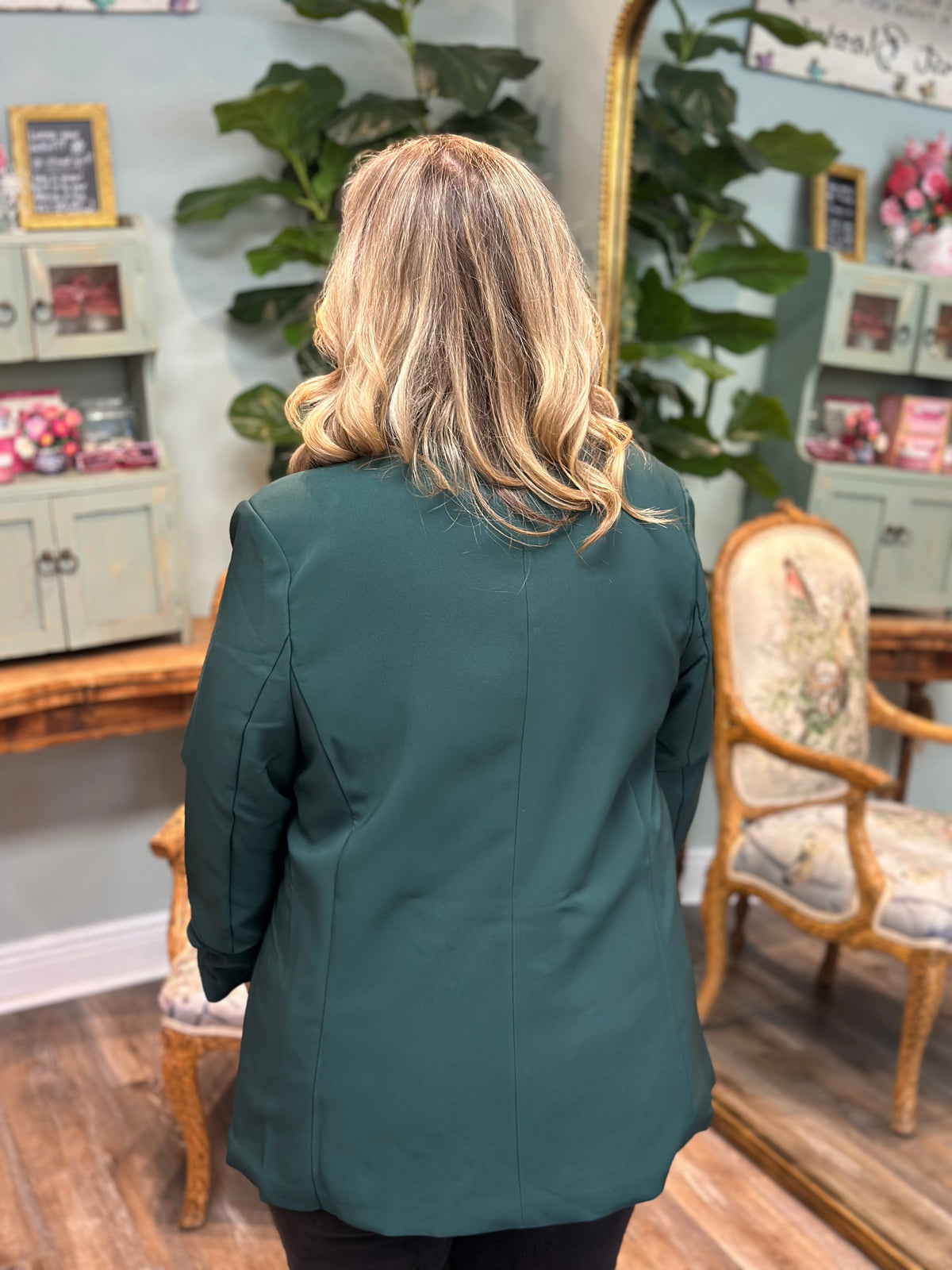 Ruched Sleeve Blazer