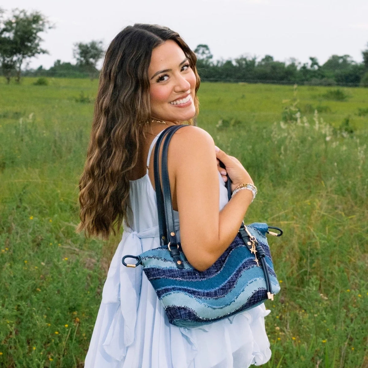 Desert Stitch Denim Shoulder Bag