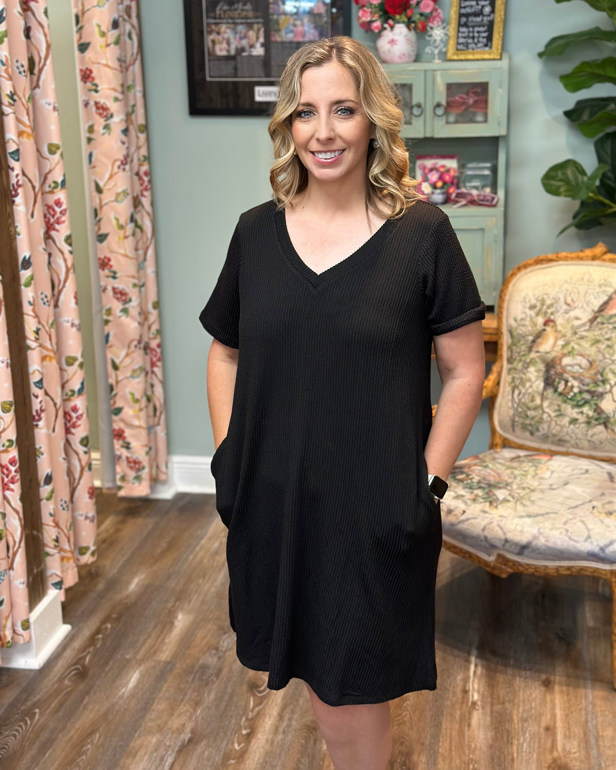 Ribbed A-Line Dress