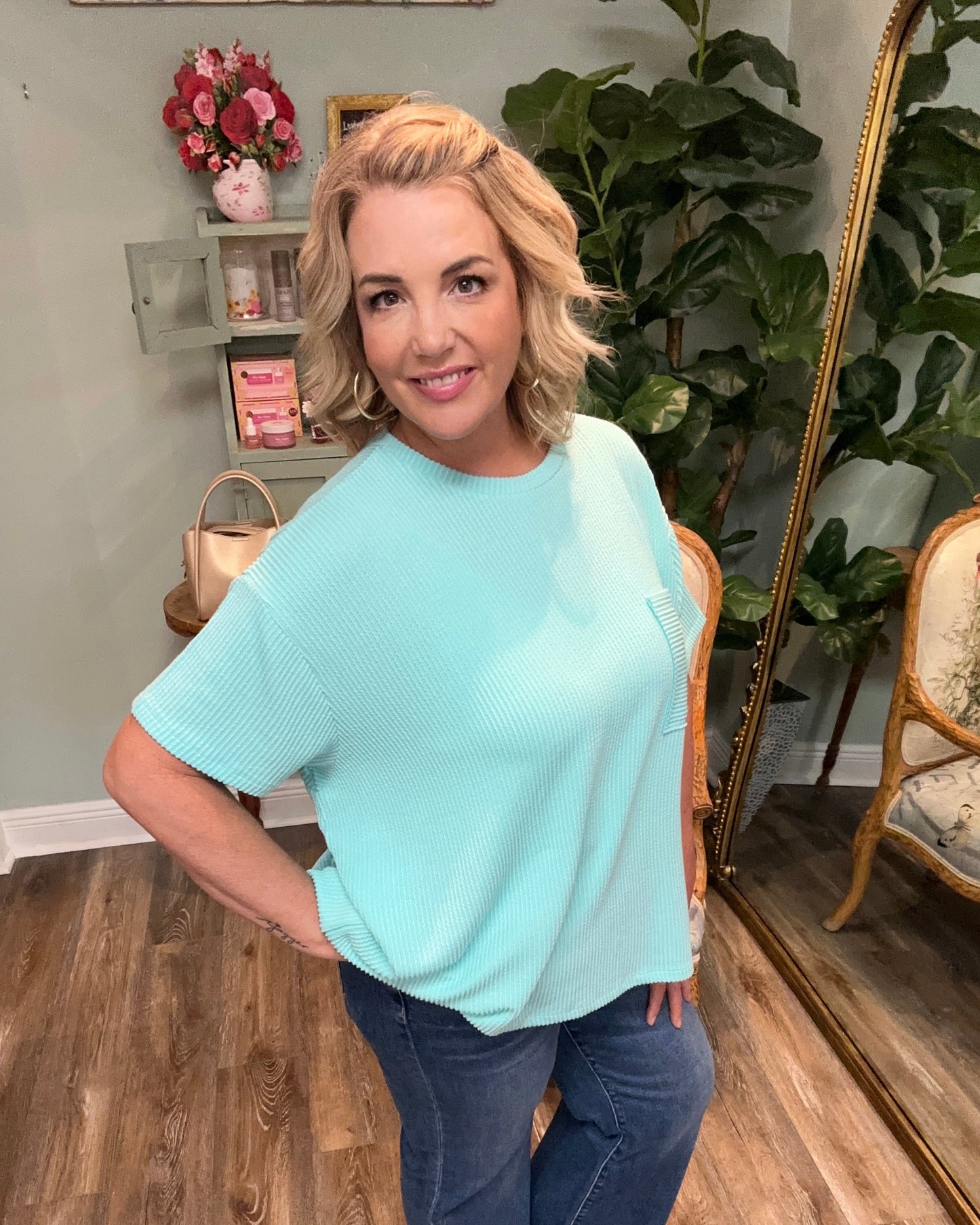 Textured Pocket Top