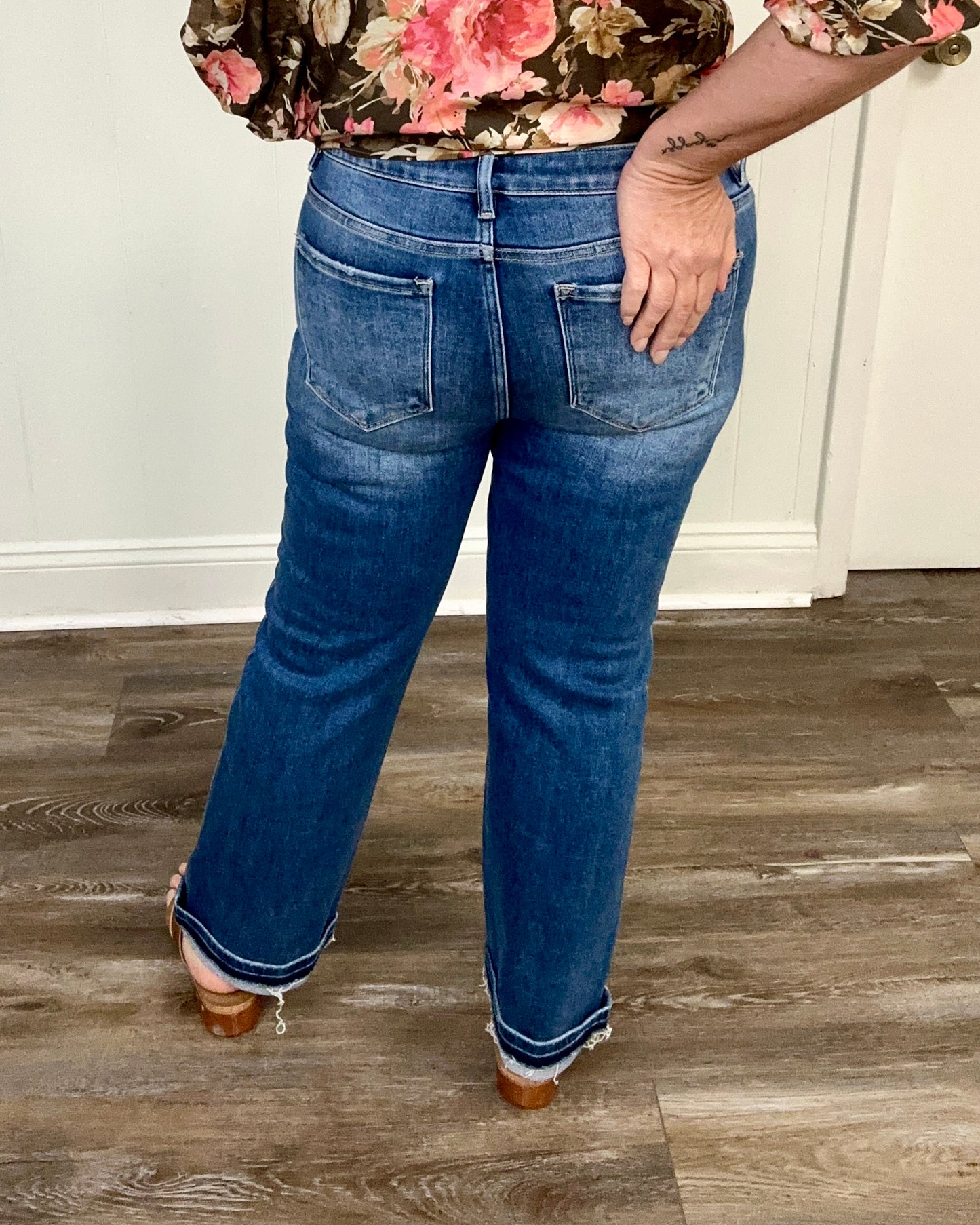 Risen Med Wash Double Cuff Jean