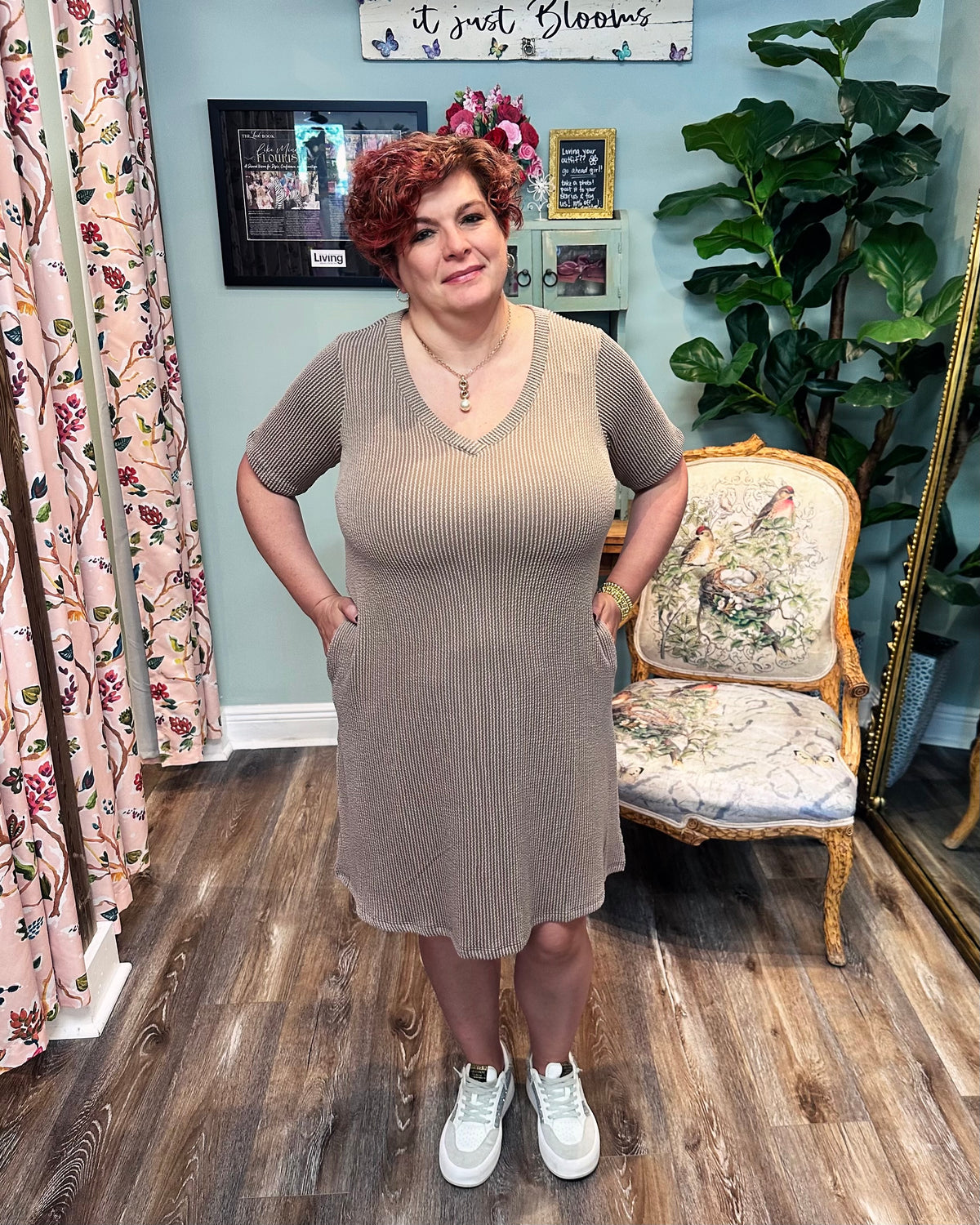 Ribbed A-Line Dress