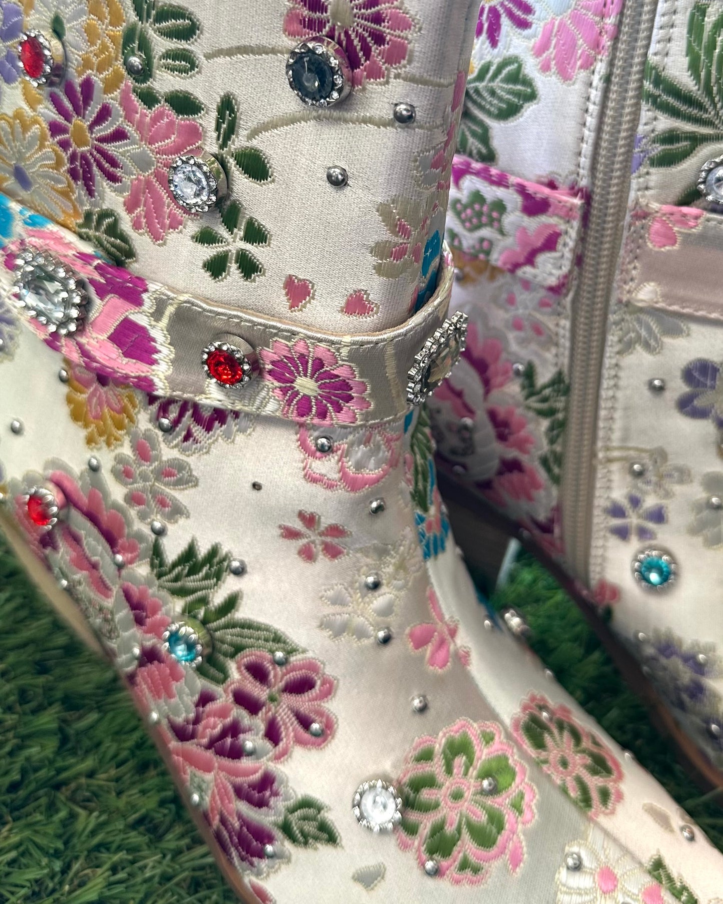 "Flourish" White Bedazzled Boot