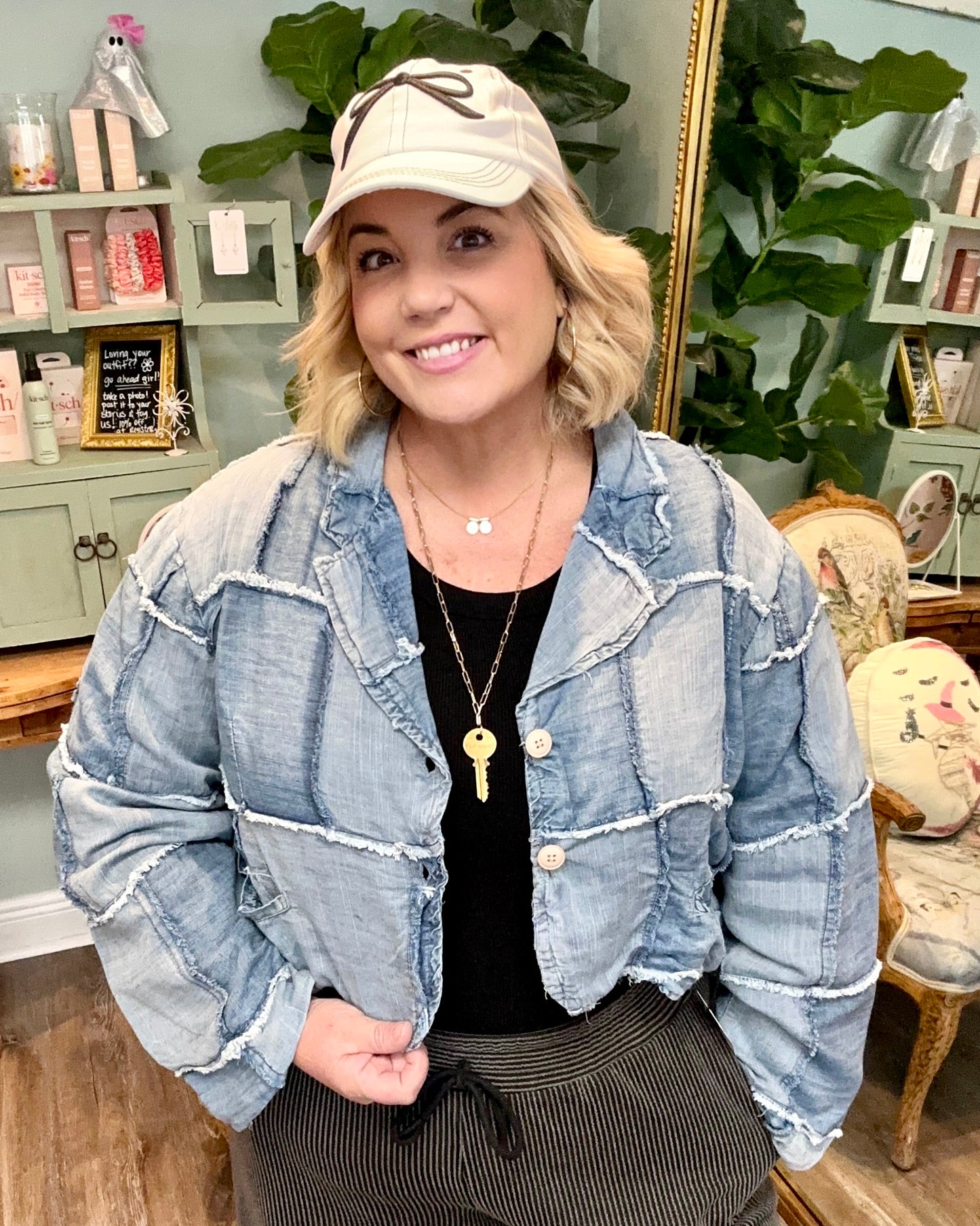 Patchwork Skies Crop Jacket