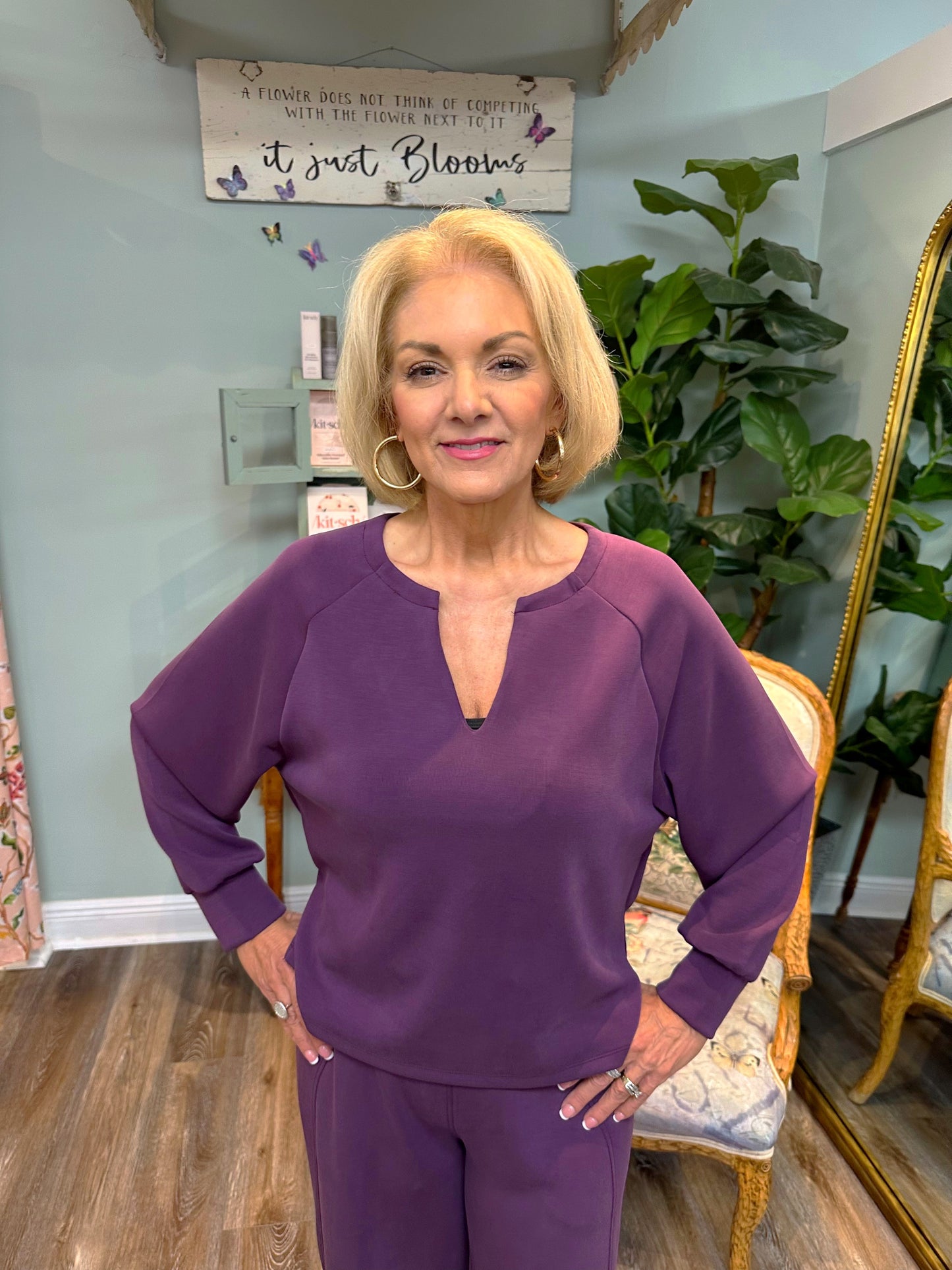 Plum So Soft LS Raglan Top