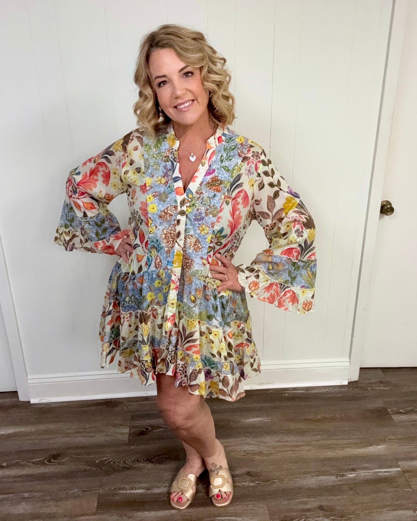 Multi Print Tiered Dress