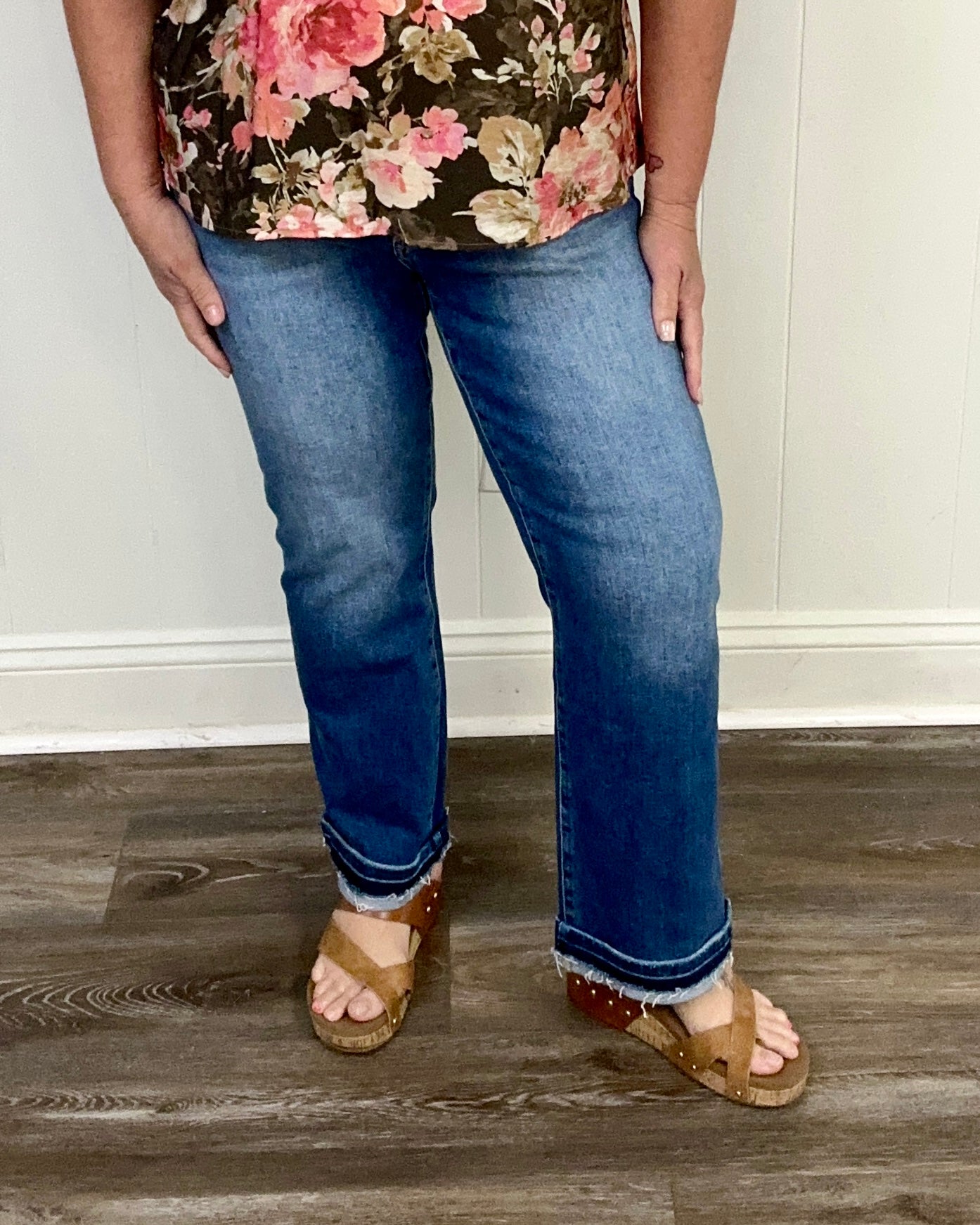 Risen Med Wash Double Cuff Jean