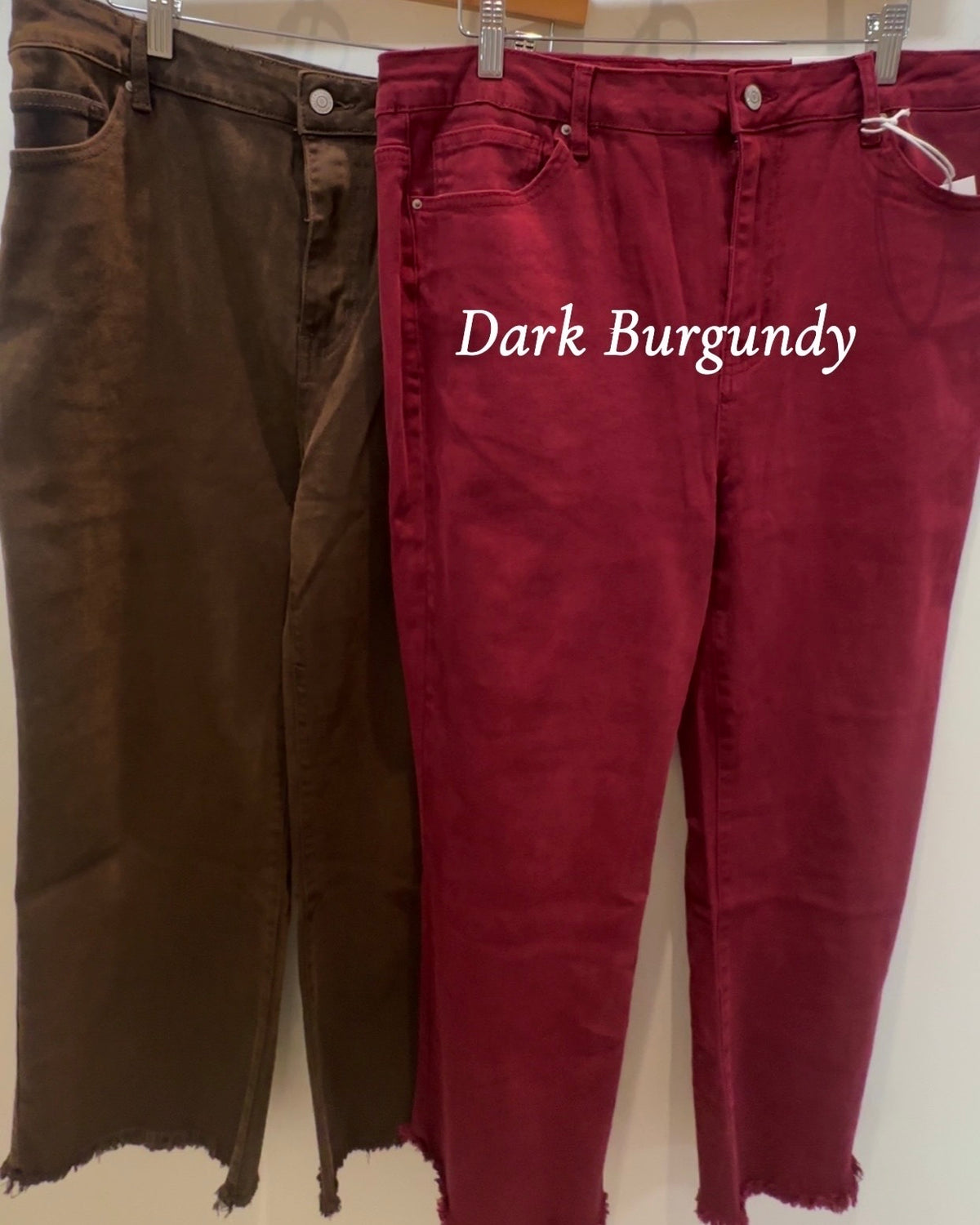 Frayed Hem Colored Pant