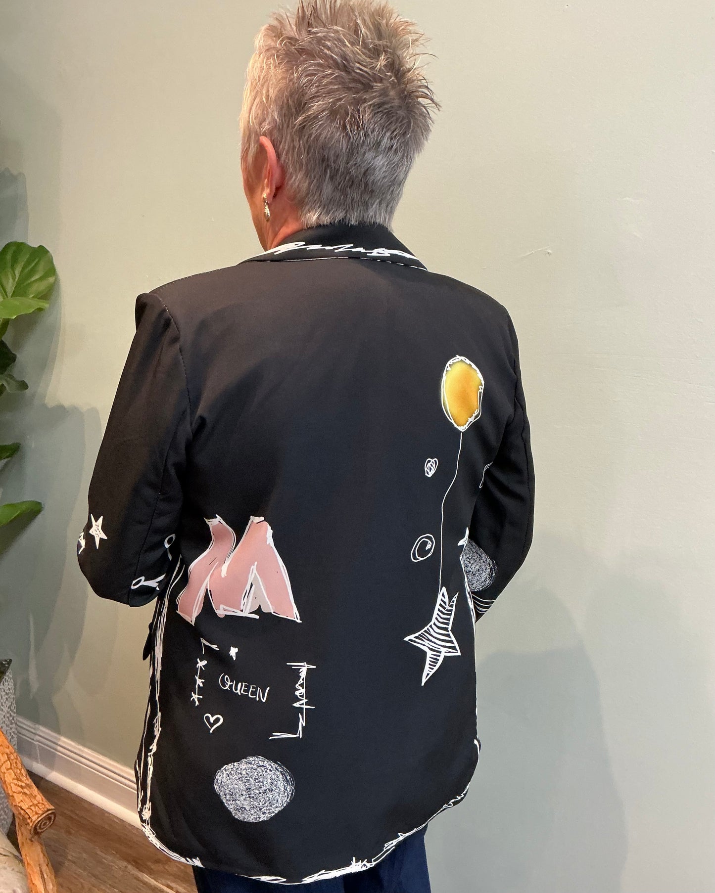Black Graffiti “Queen” Blazer