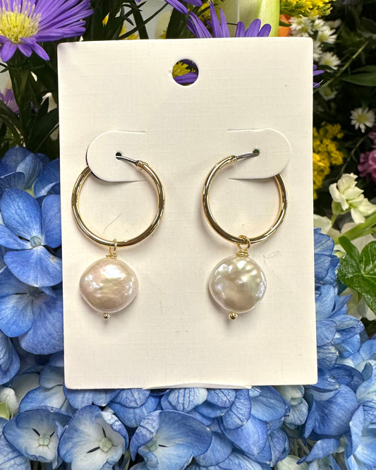 Pearl Hoop Earring