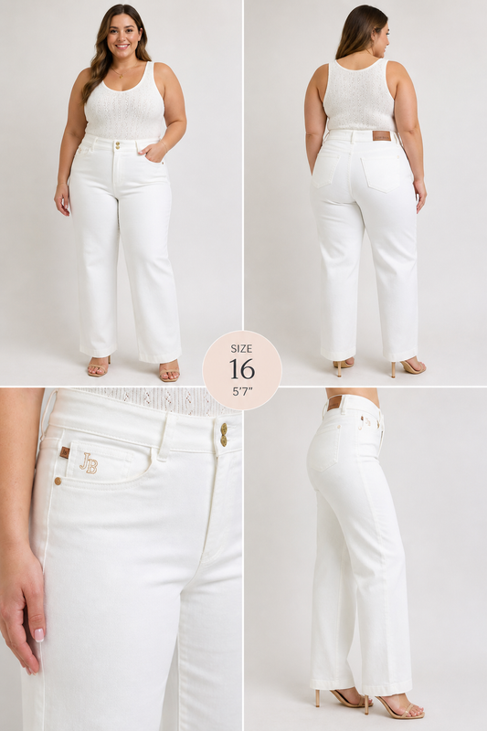 Judy Blue White Double Button Pants