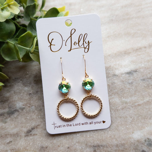 Jade and Gold Hoop