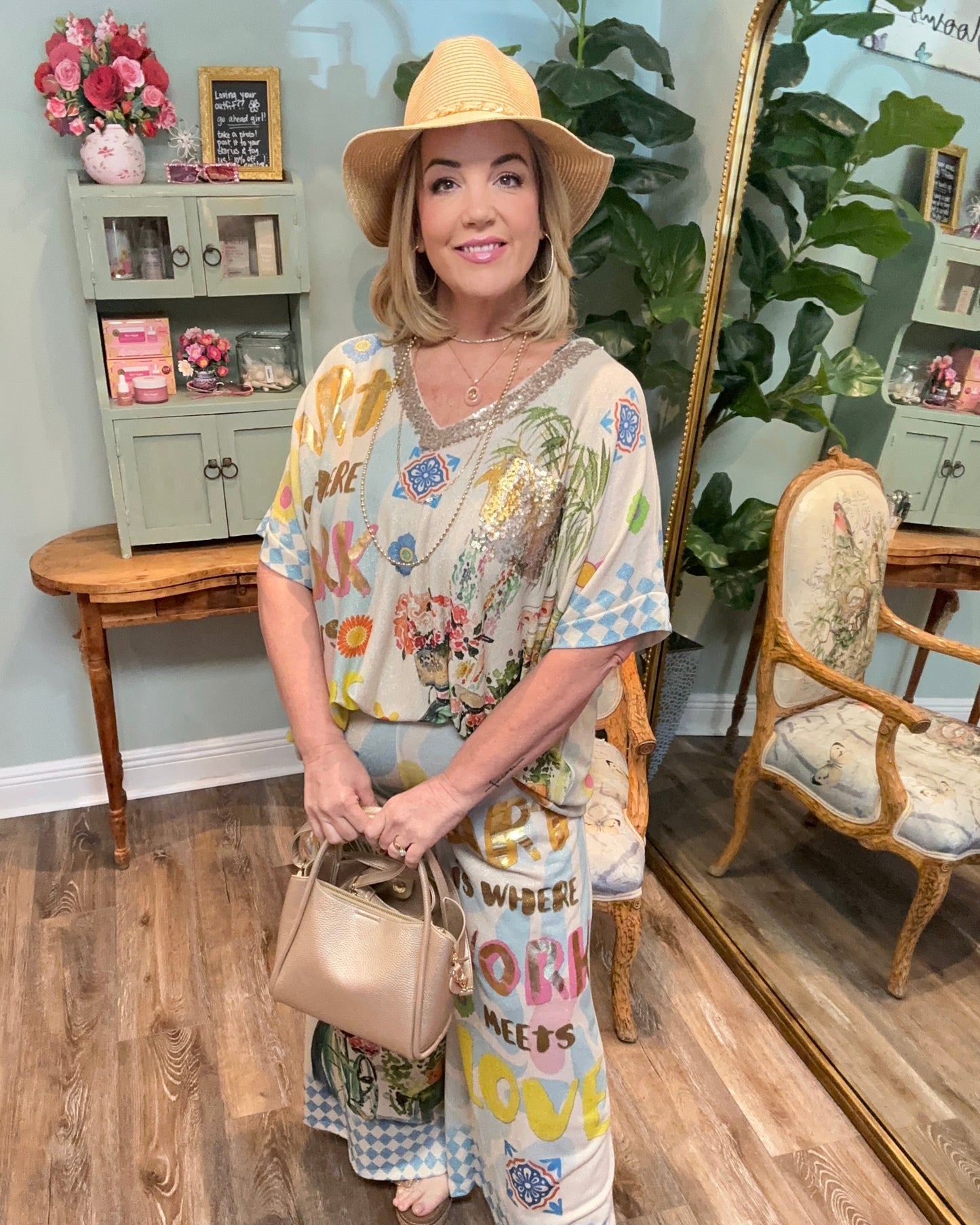 Shimmer Italian Print 2 Piece Set