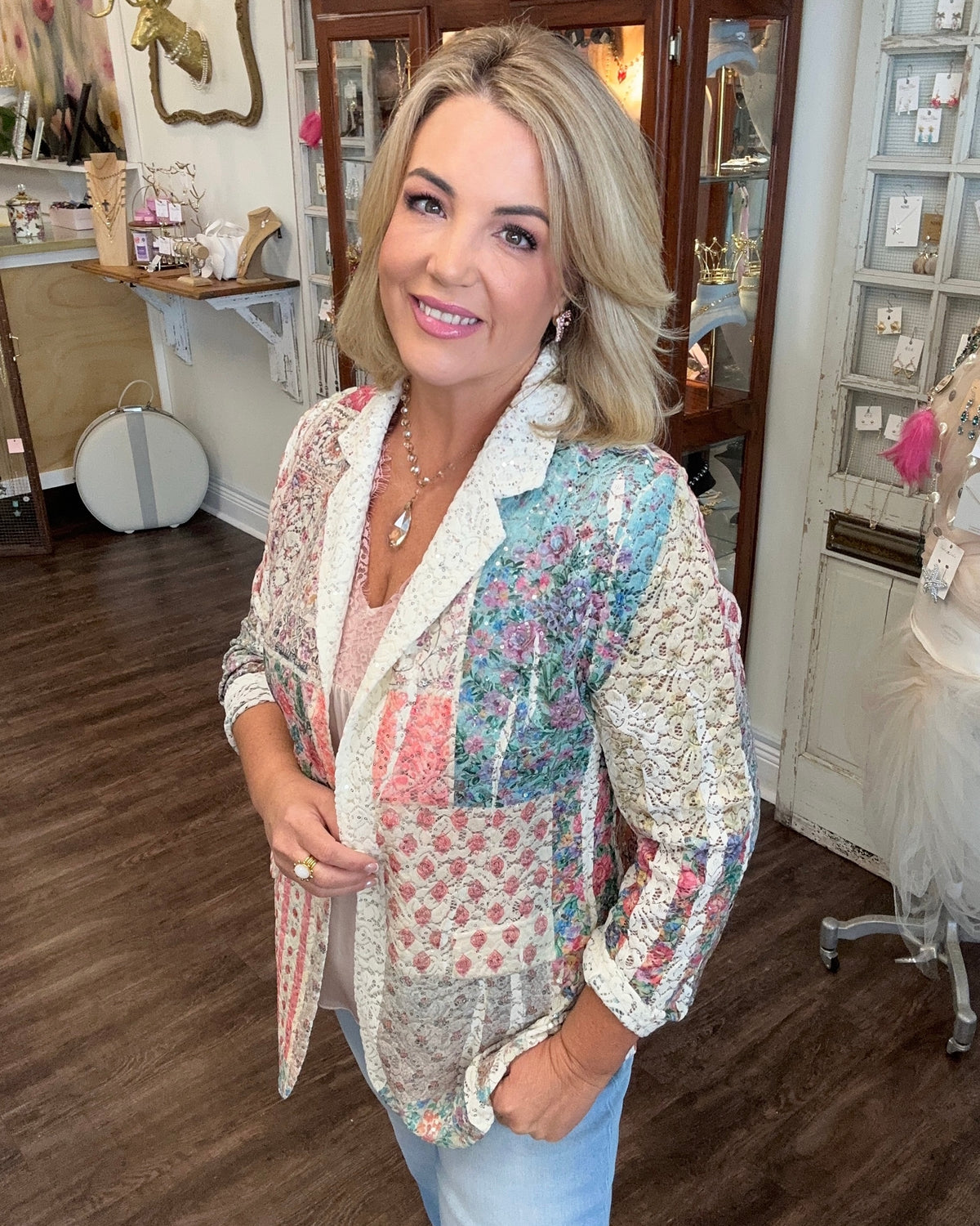Lace and Sequin Blazer