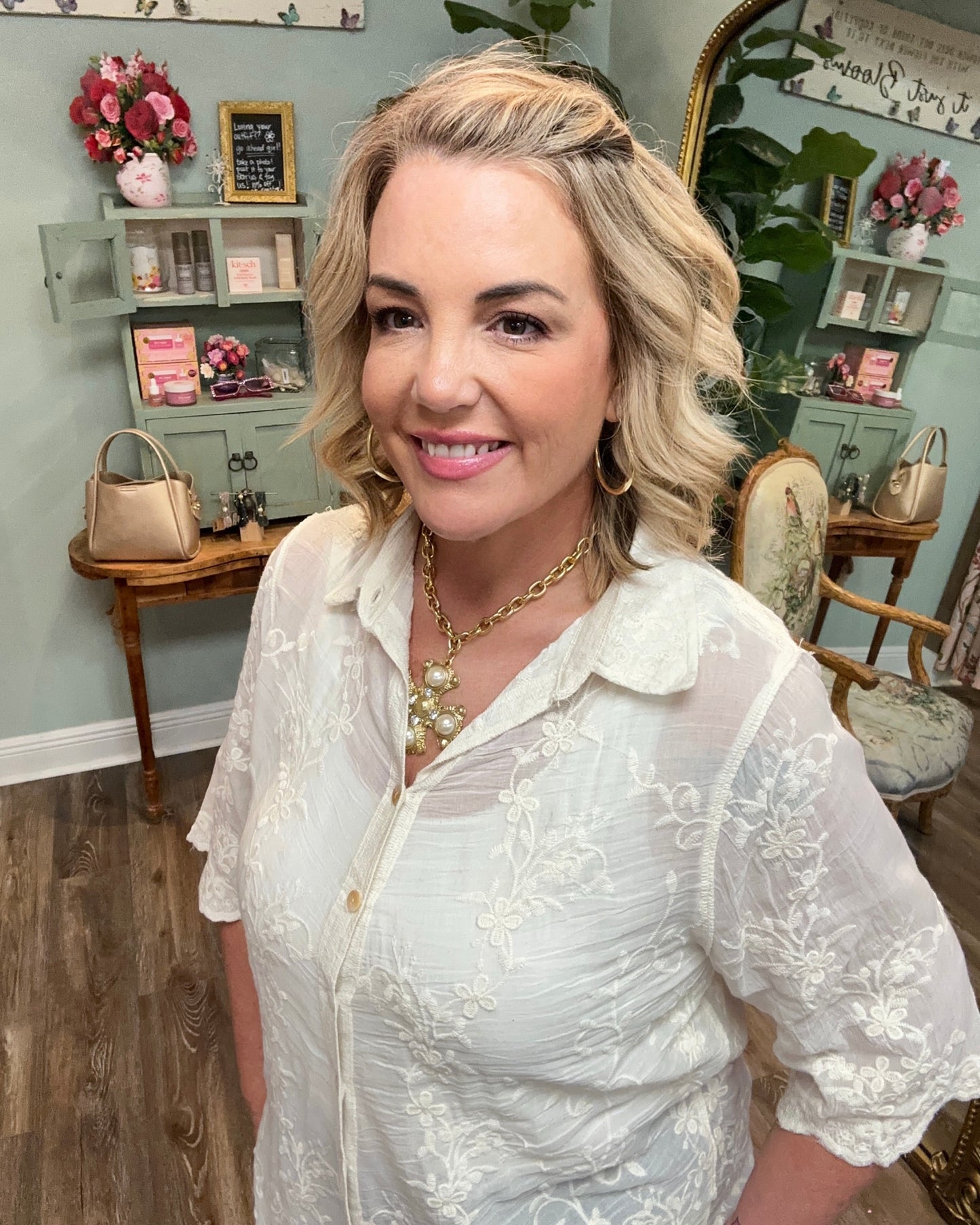 Crochet Design Floral Scalloped Edge Top