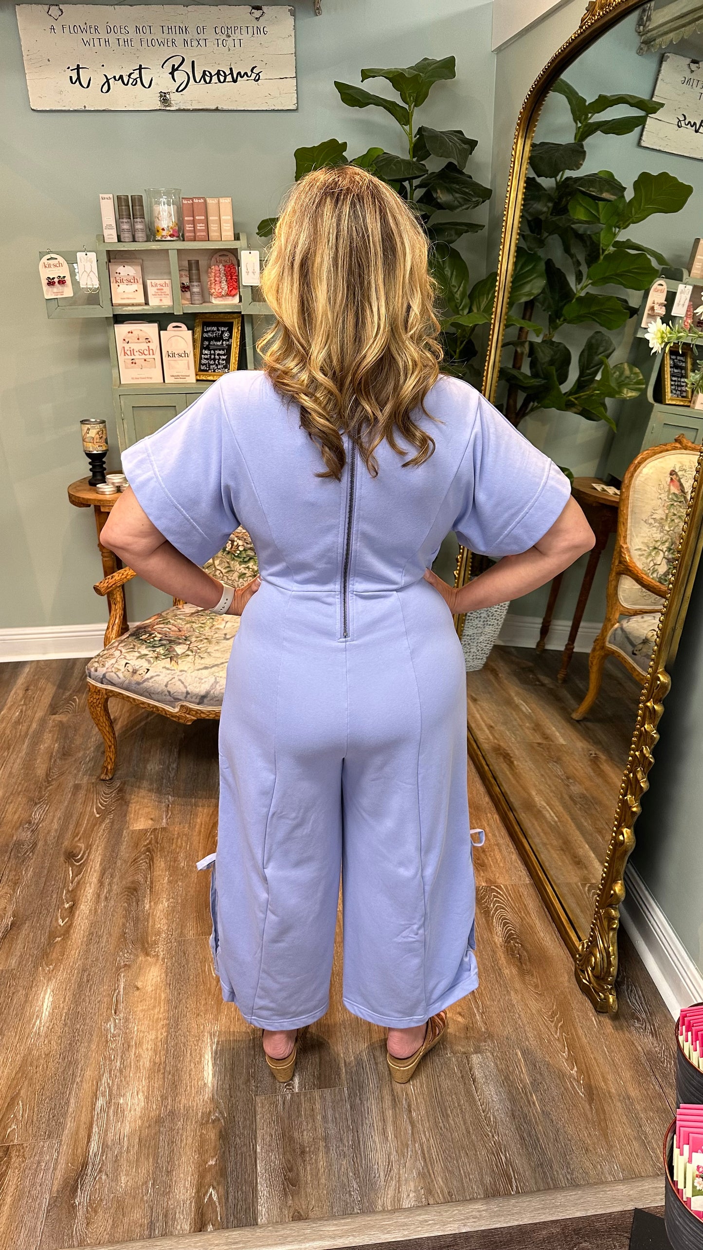 Knit Jumpsuit with Leg Tie