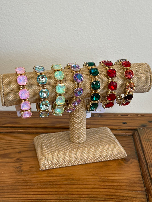 Square Jeweled Stretch Bracelet