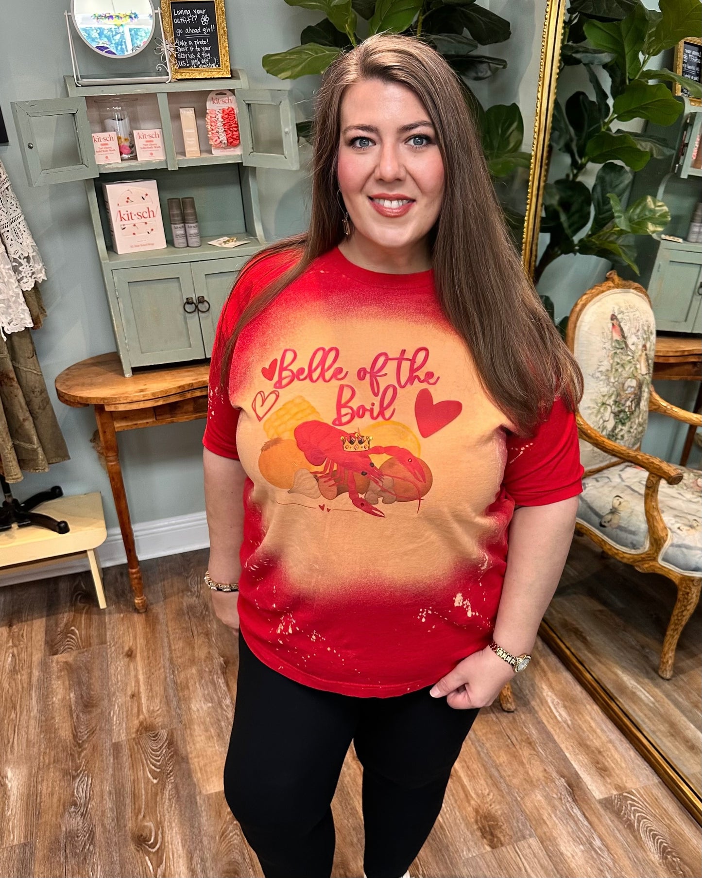 "Belle of Boil" Bling and Bleached Tee