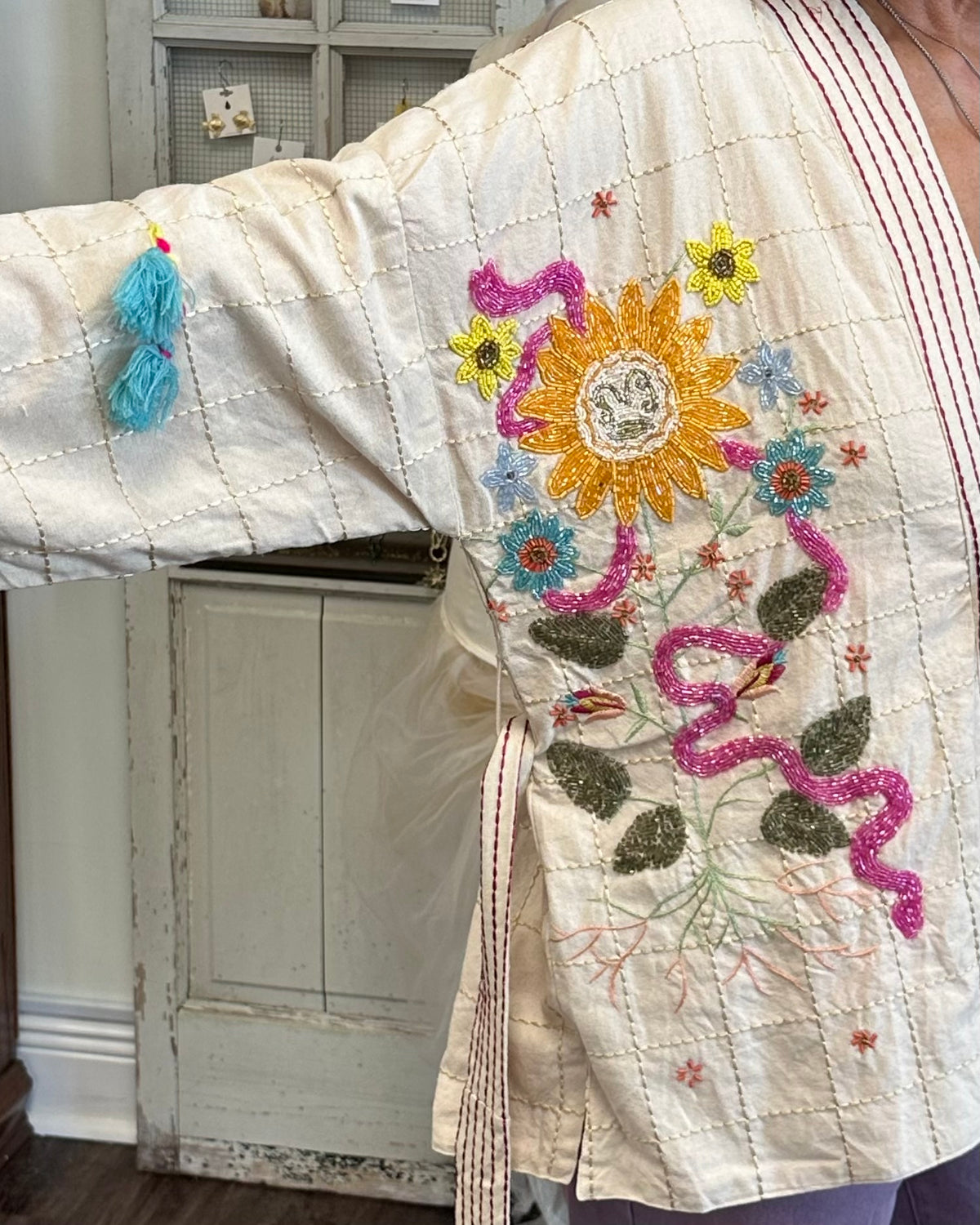 Embellished Cotton Cardigan