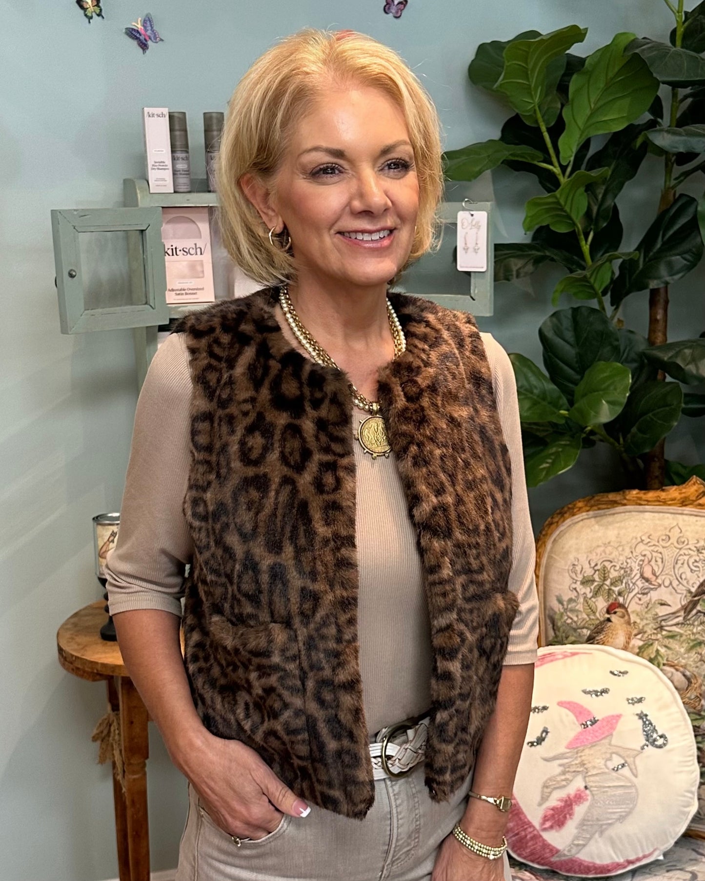 Leopard Faux Fur Vest