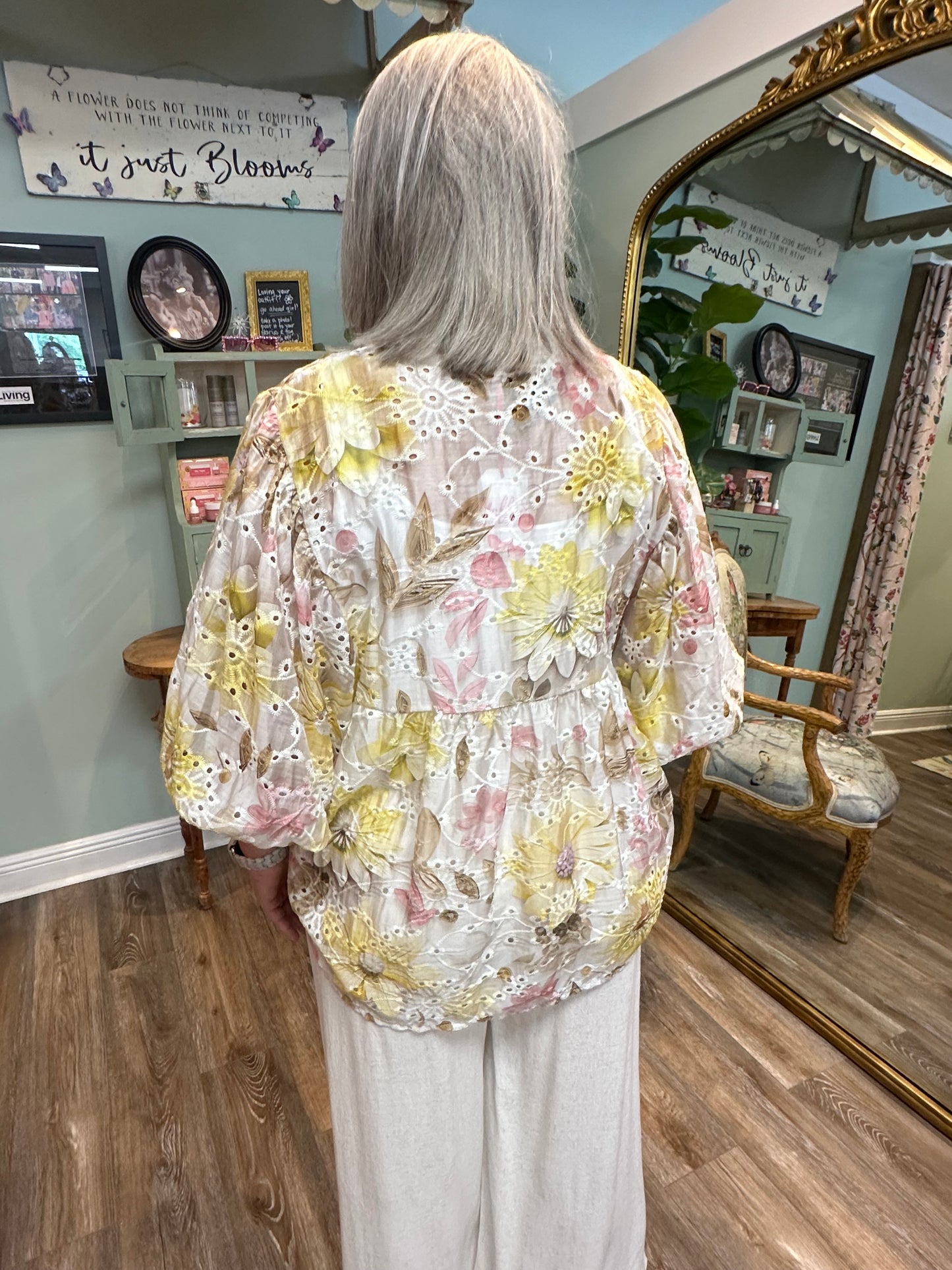 Floral Eyelet Blouse