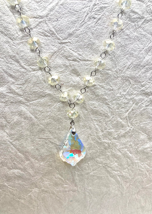 Boho Crystal Necklace with Pendant