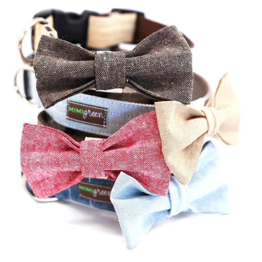 Linen Bow Tie Collar Accessory