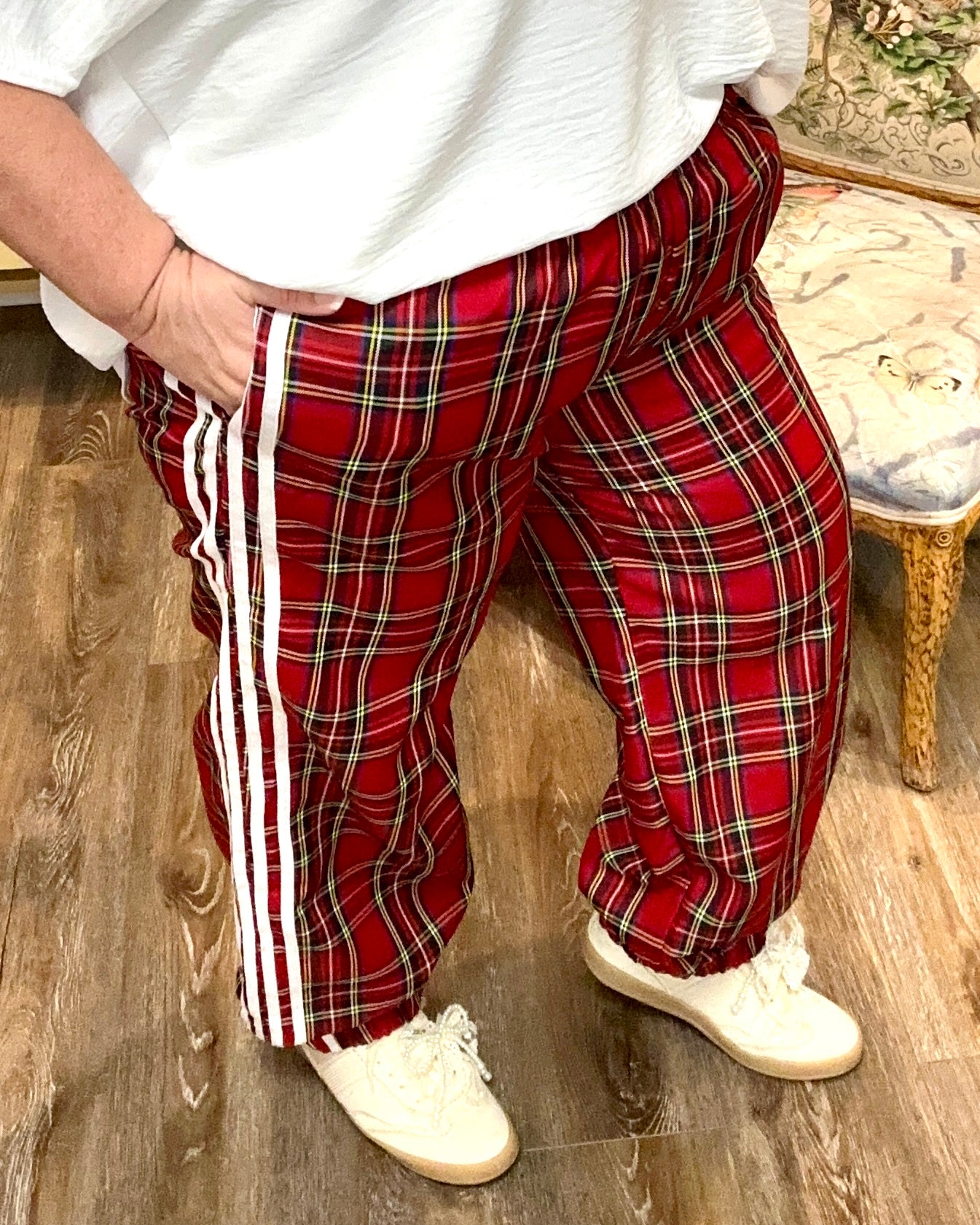 Side Lines Plaid Track Pants