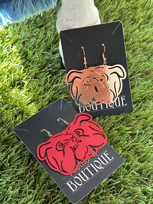 Bulldog Face Earrings