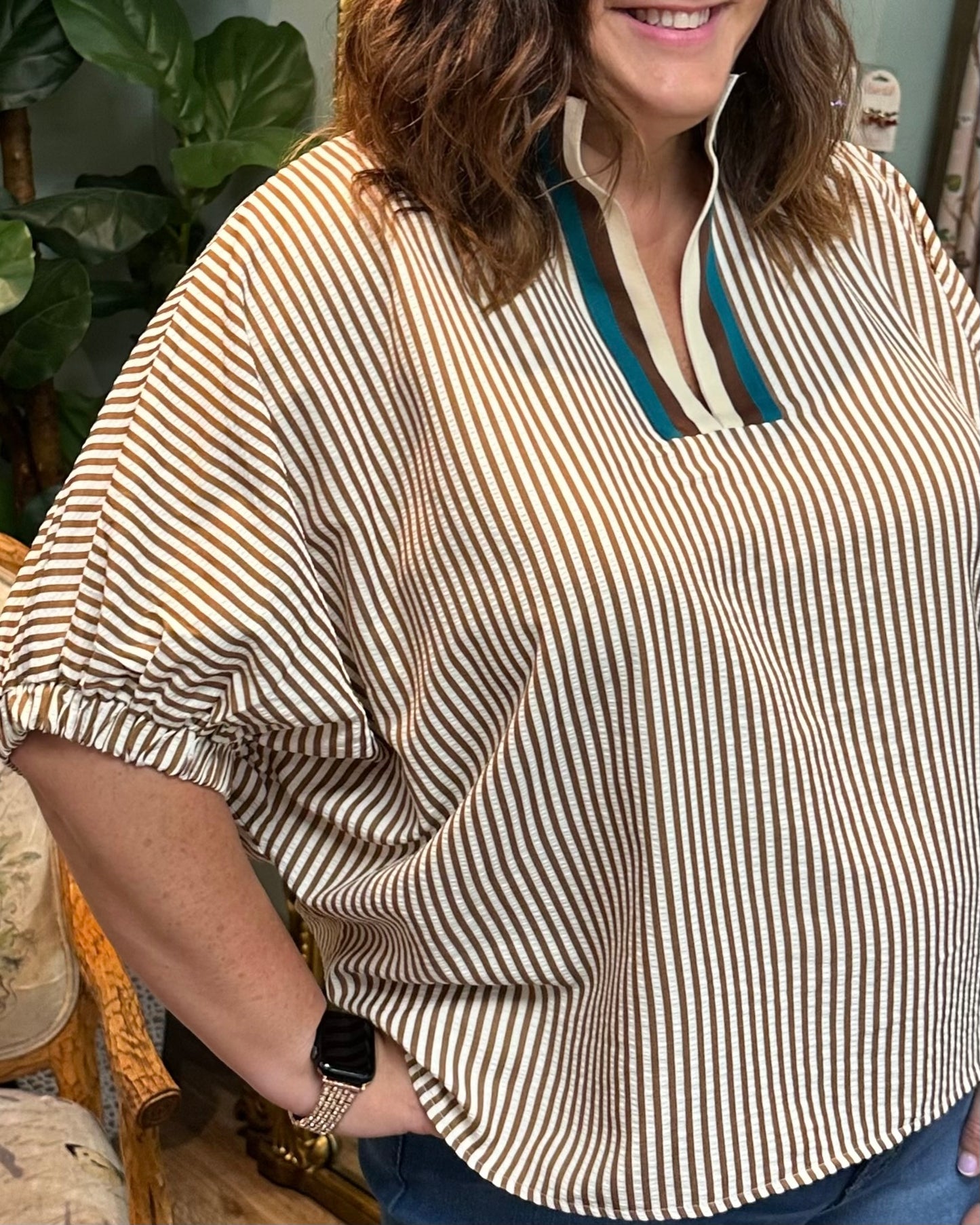Carmel Striped Dolman Top