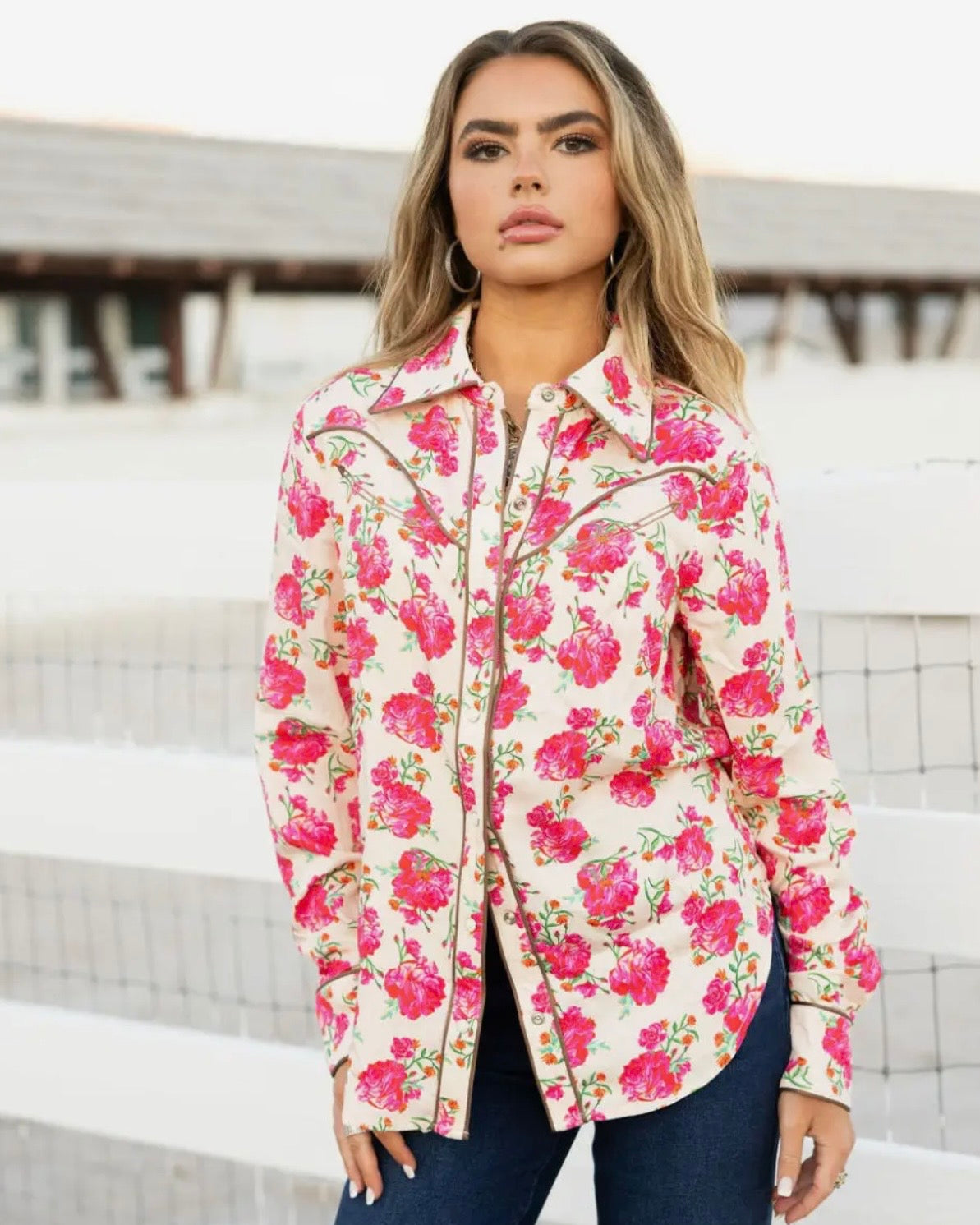 Wild Rose Button Up