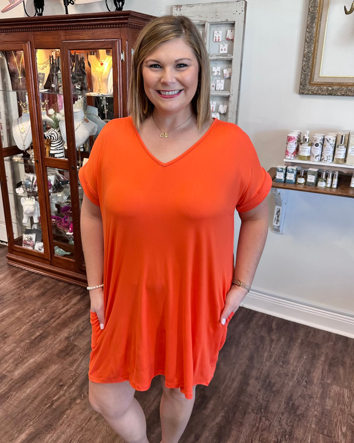 Pumpkin Orange T-shirt Dress