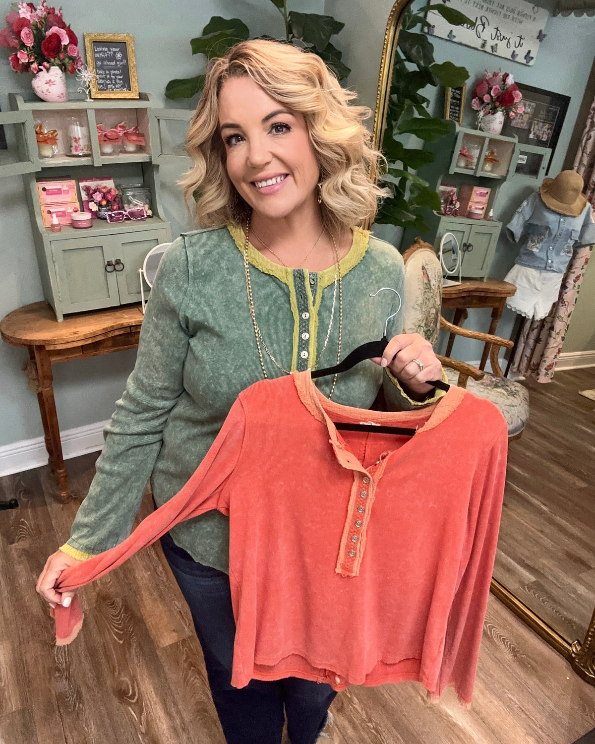 Textured Long Sleeve Top