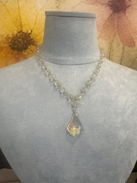 Boho Crystal Necklace with Pendant
