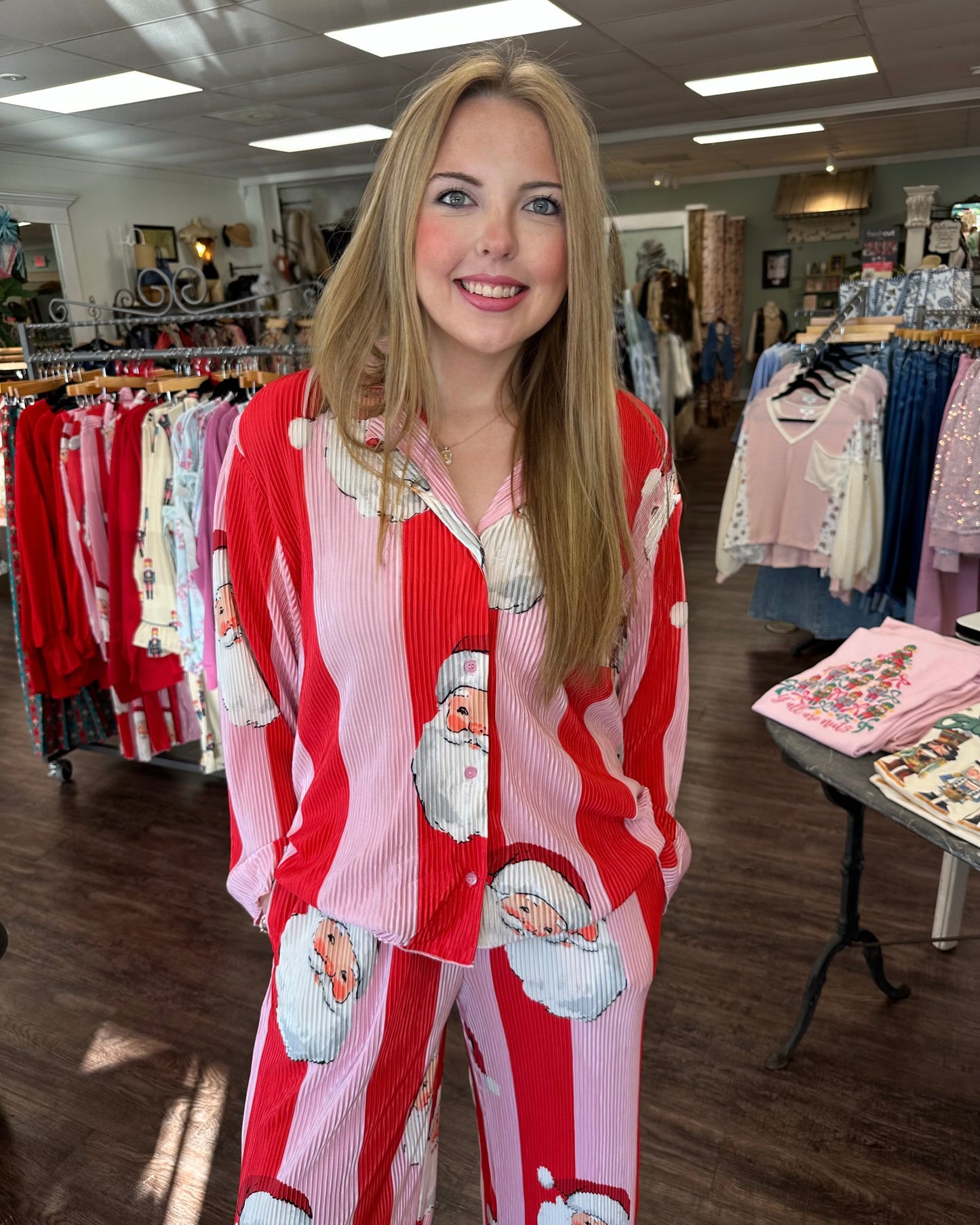 Pink & Red Santa PJs