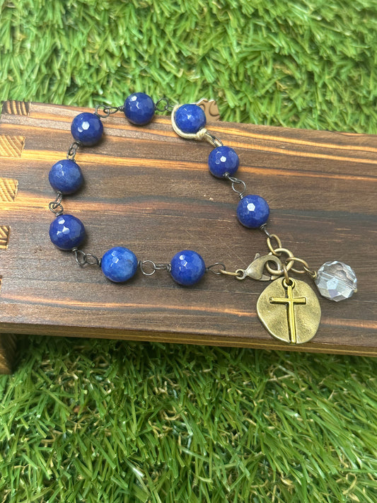 Cross Bracelet - Blue