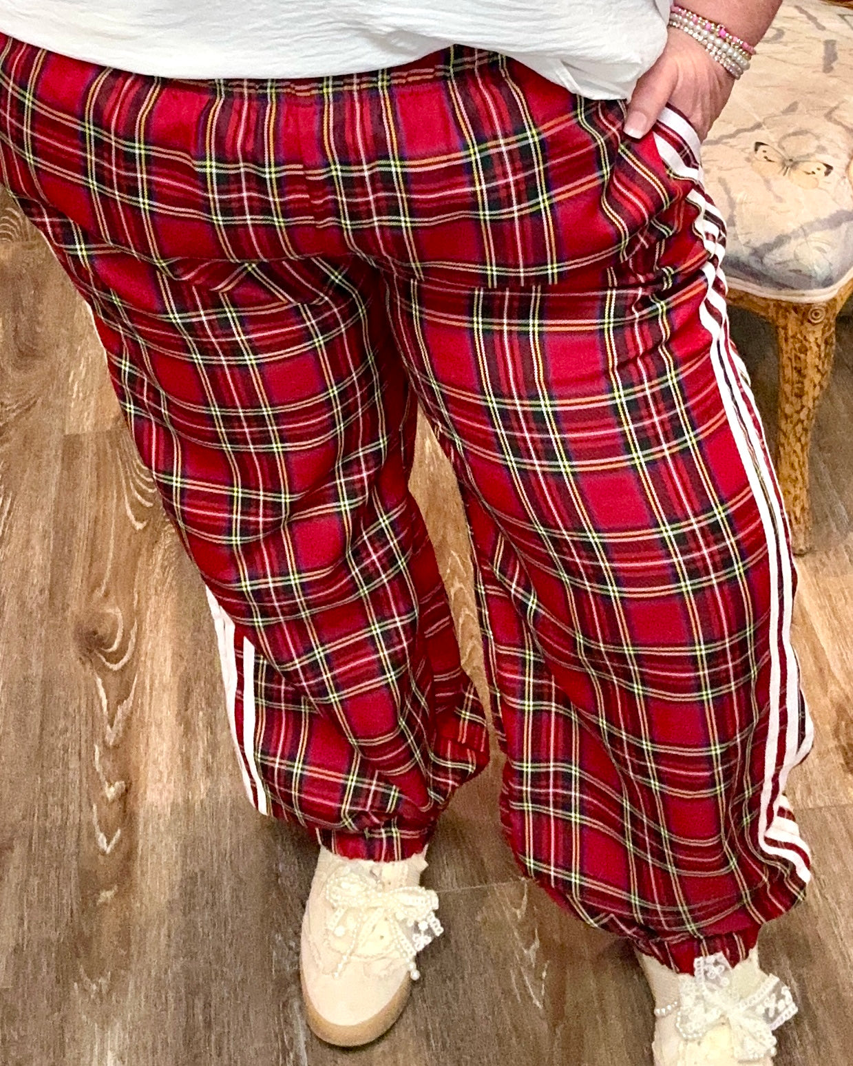Side Lines Plaid Track Pants