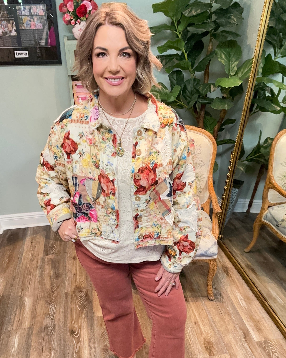Multi Print Cropped Jacket