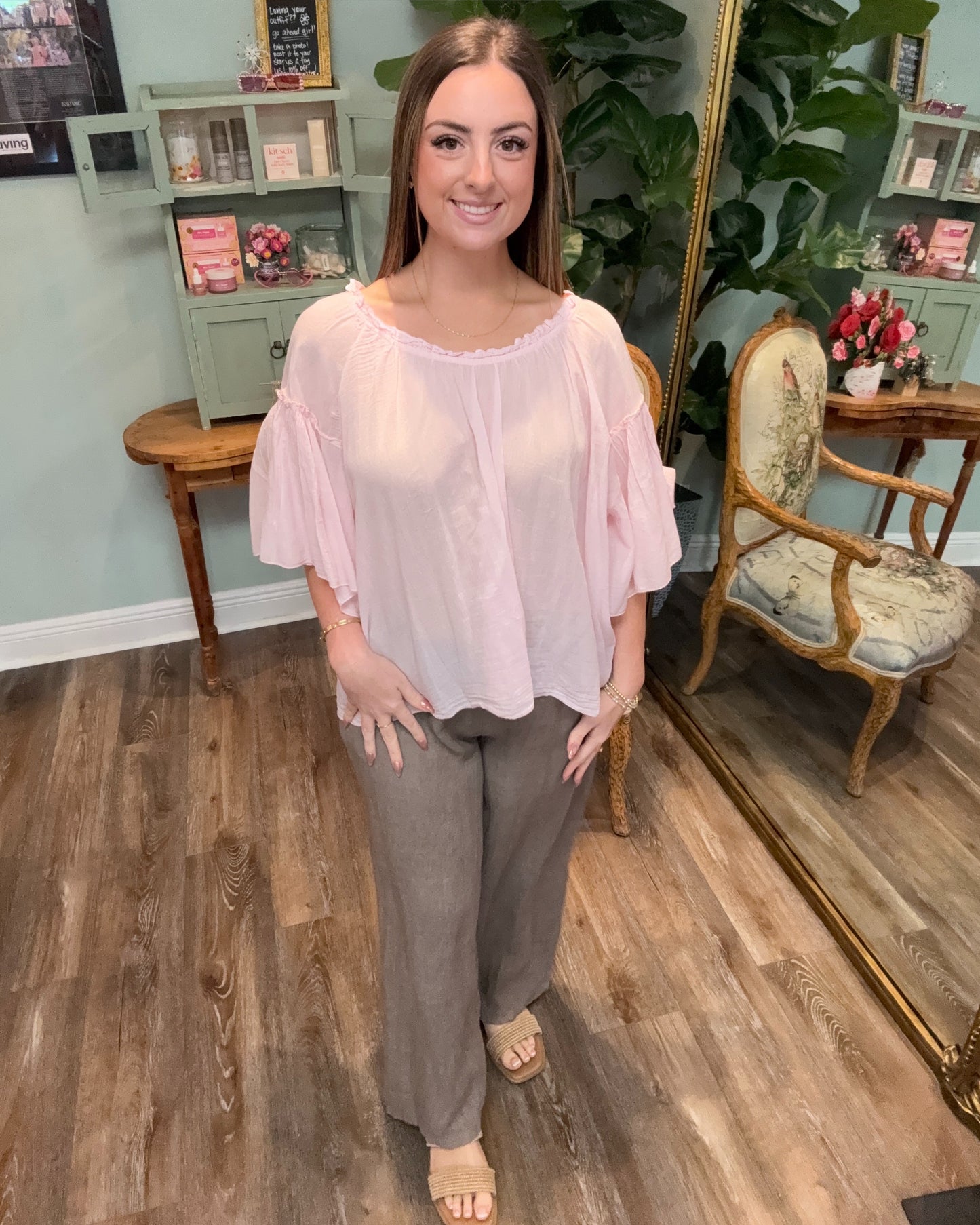 Cotton Candy Pink Flowy Top