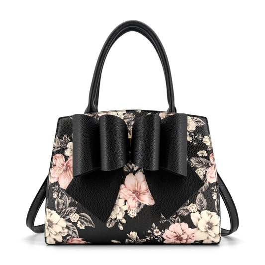 Rosalie Bow Top Handle Floral Bag