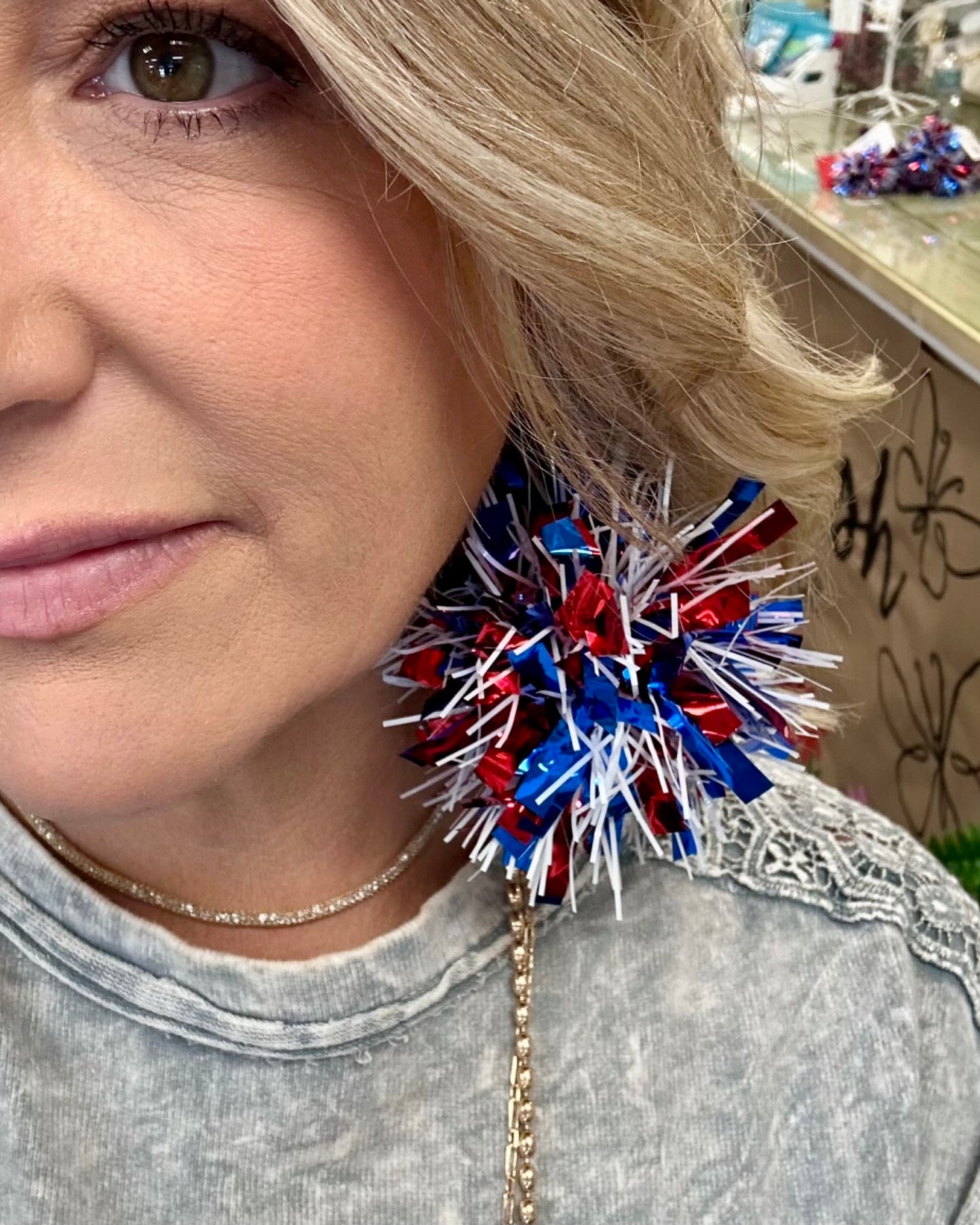 Firework Tinsel Earrings