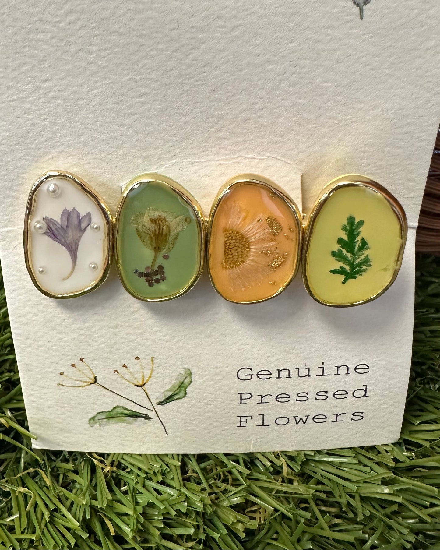 Embellished Dried Flower Barrette