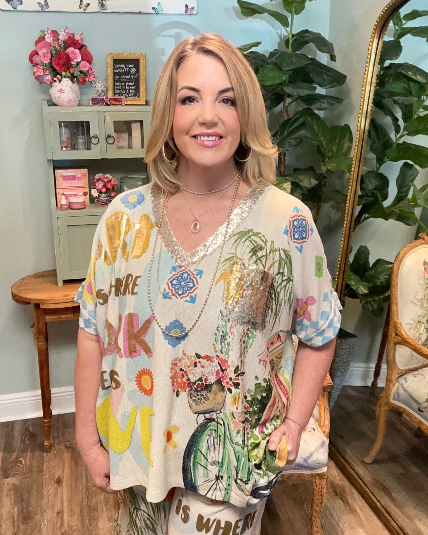 Shimmer Italian Print 2 Piece Set