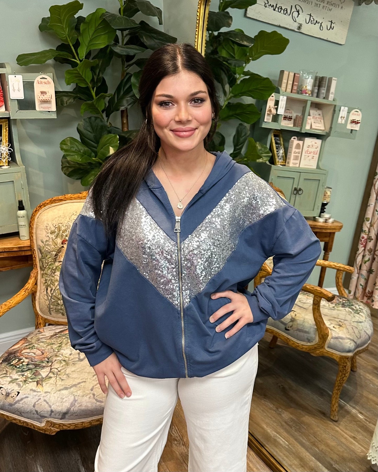Cheveron Sequin Jacket