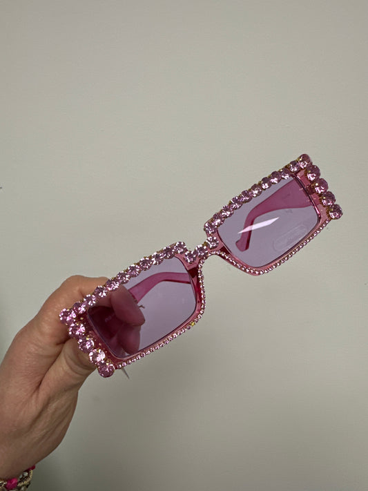 Pink Crystal Sunglasses