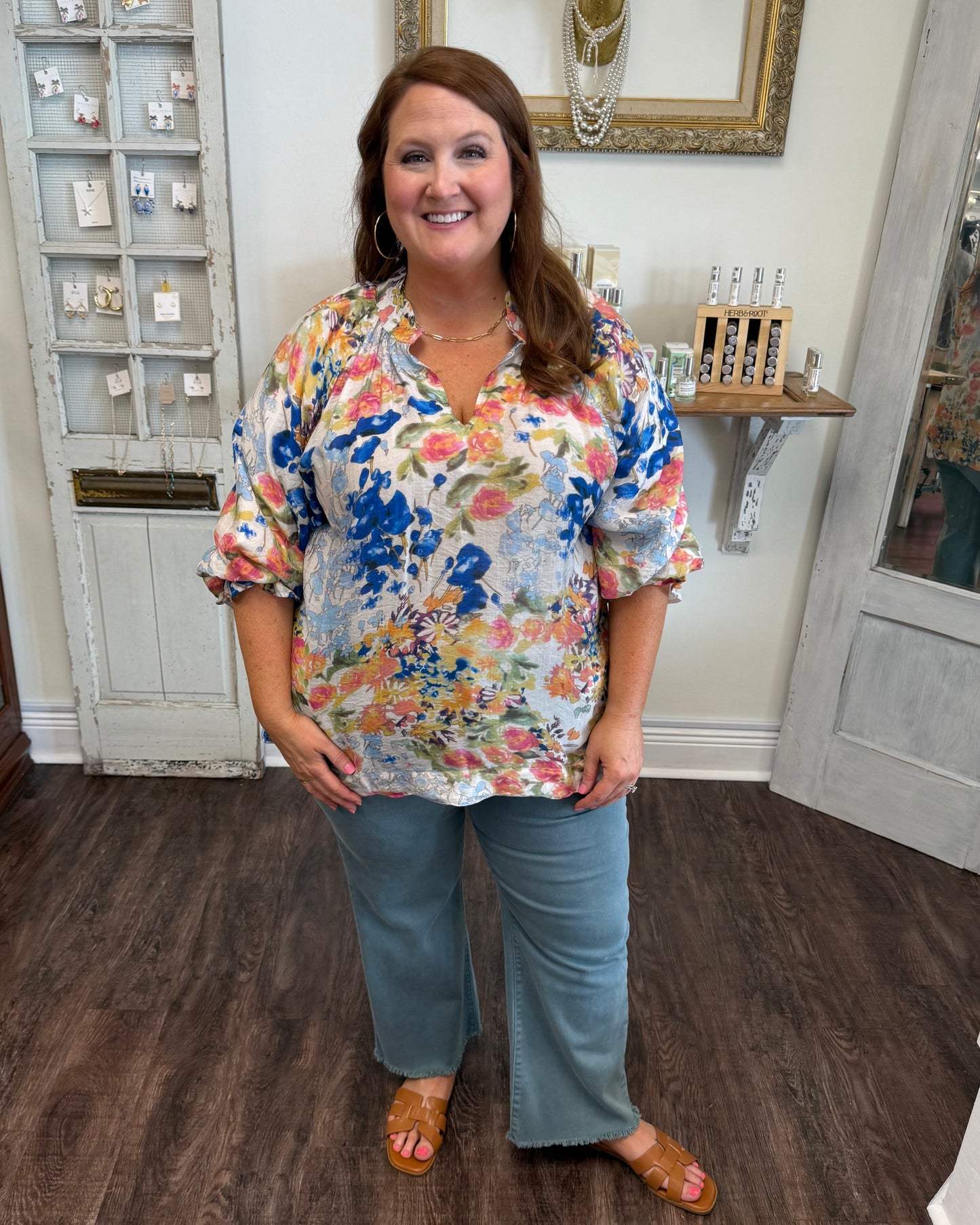 Watercolor Floral Blouse